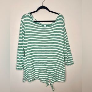 Old Navy 3/4 length sleeve Striped Top - cute tie in front